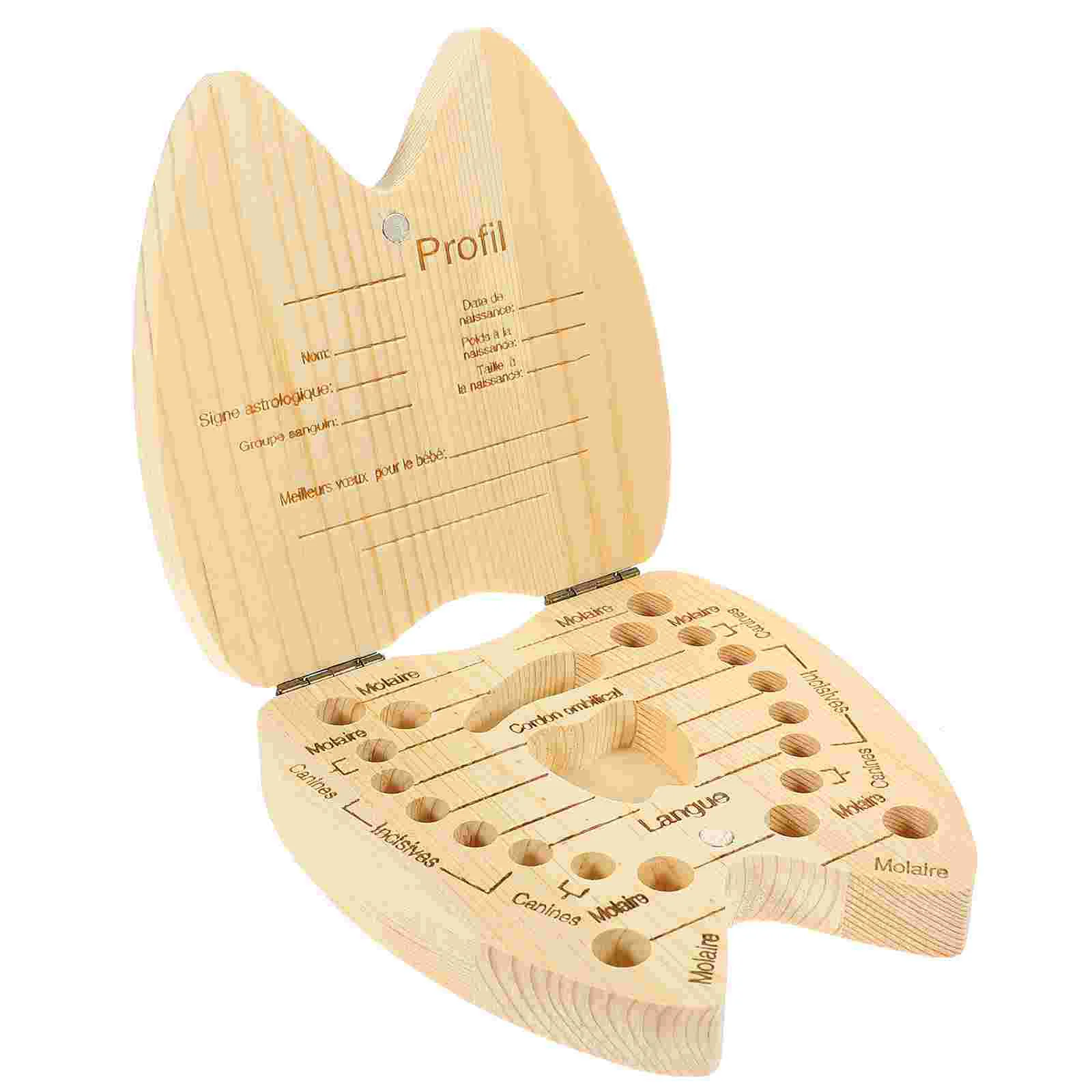 

Solid Wood French Children's Baby Teeth Preservation Box Newborn Saver Wooden Tooth Container