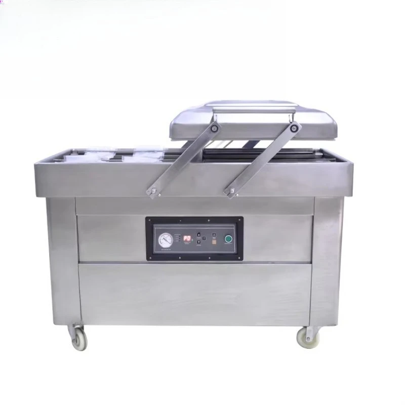 Electric vacuum machine, double chamber food tray sealing machine, vacuum packaging machine DZ400/2SB