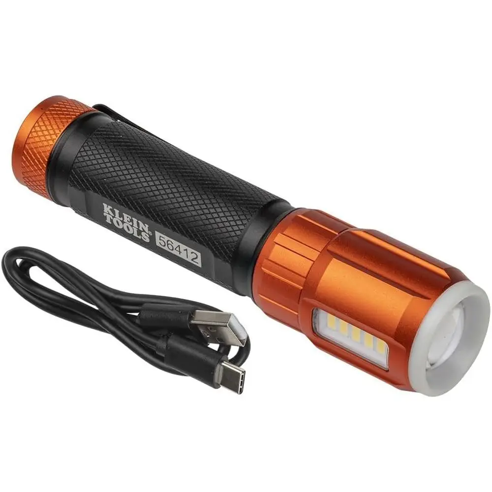 

500 Lumen USB-C Rechargeable LED Flashlight with Clip, Magnet for Outdoor and Professional Use