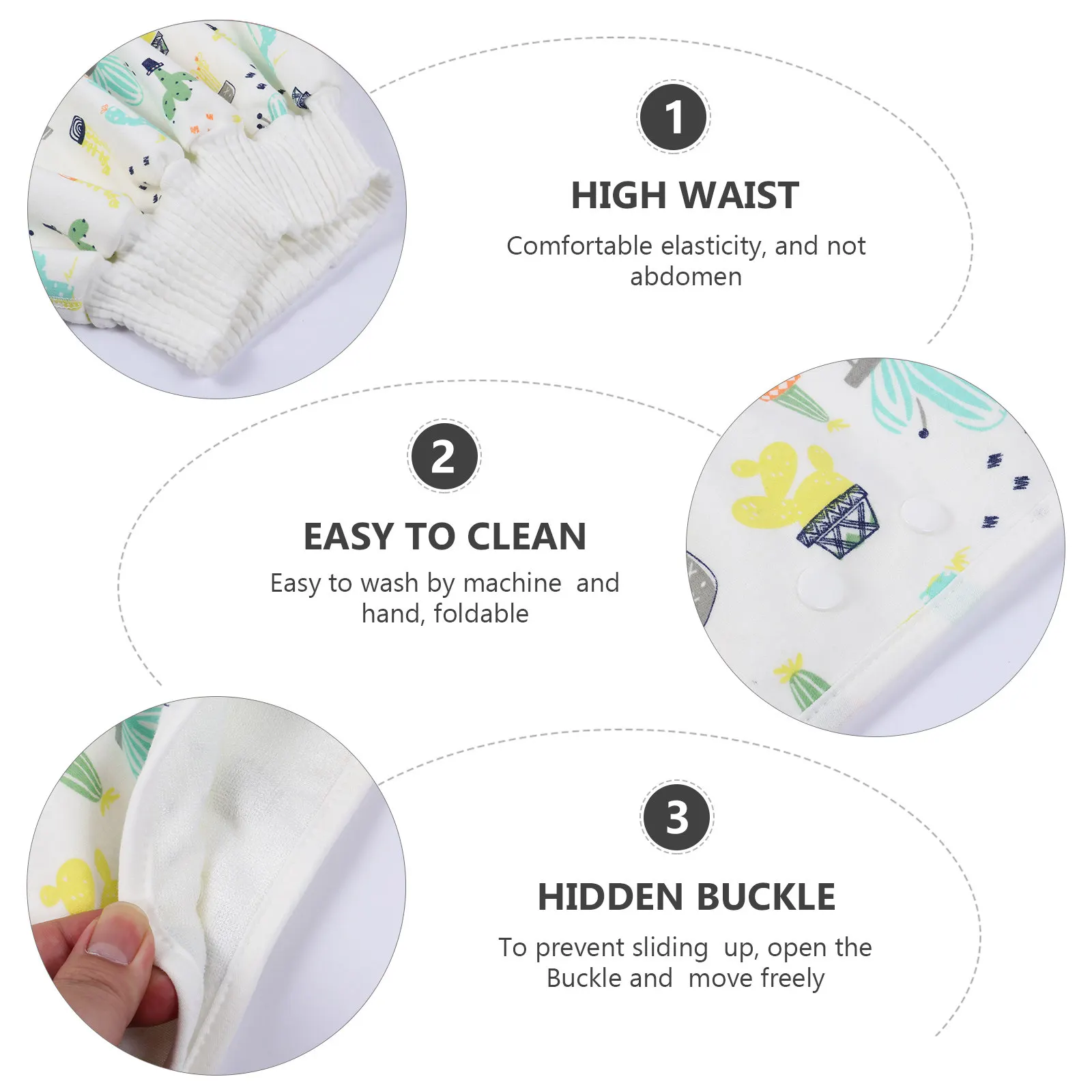 

Подгузники-трусики с высокой талией из премиального хлопка, дышащие, водонепроницаемые, для приучения к горшку, для младенцев