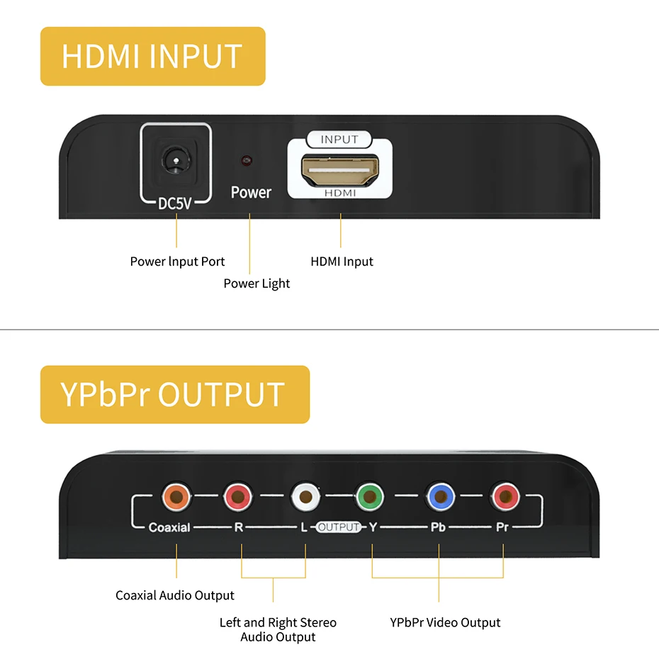 Konwerter HDMI na RGB 1080P Konwerter HDMI na komponent Ypbpr dla PS4 Xbox DVD Wejście HDMI na wyjście YPbpr