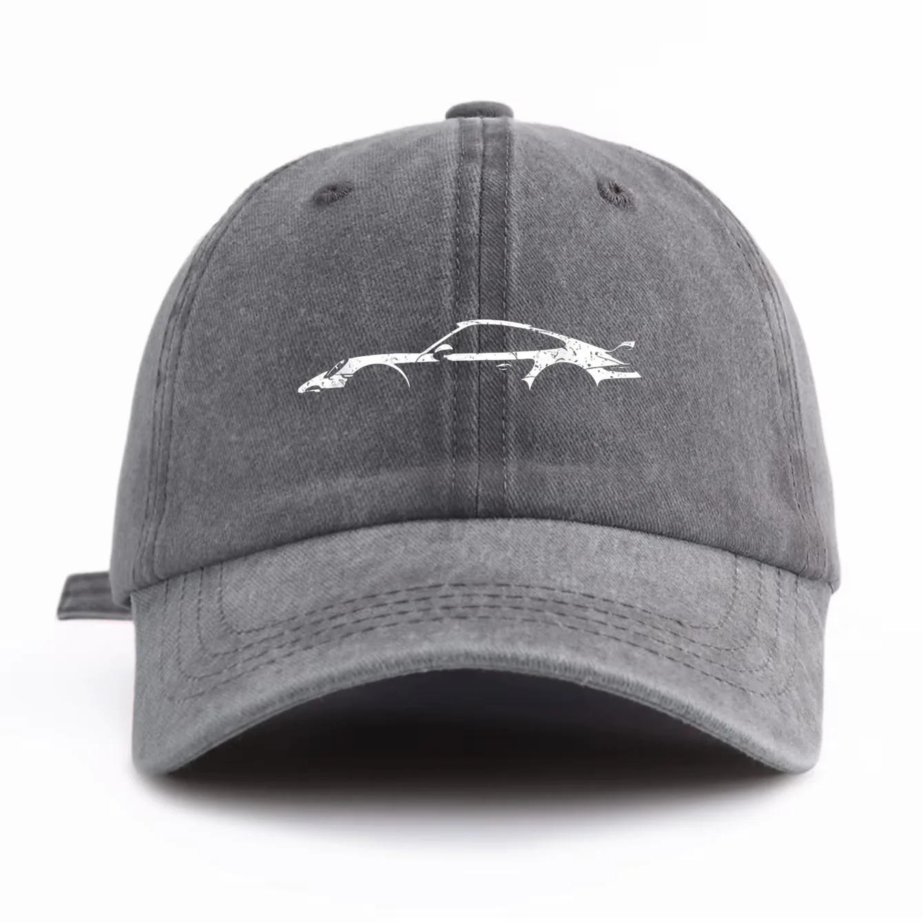 Classic Sports Car Silhouette Baseball Cap Men Retro Washed Cotton Adjustable Dad Hat Casual Automotive Sun Hat