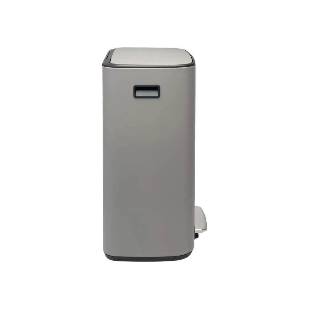 tep-On Pedal Trash Can - 16 Gal Inner Bucket (Mineral Concrete Gray) Waste/Recycling Garbage Can, Removable Compartment