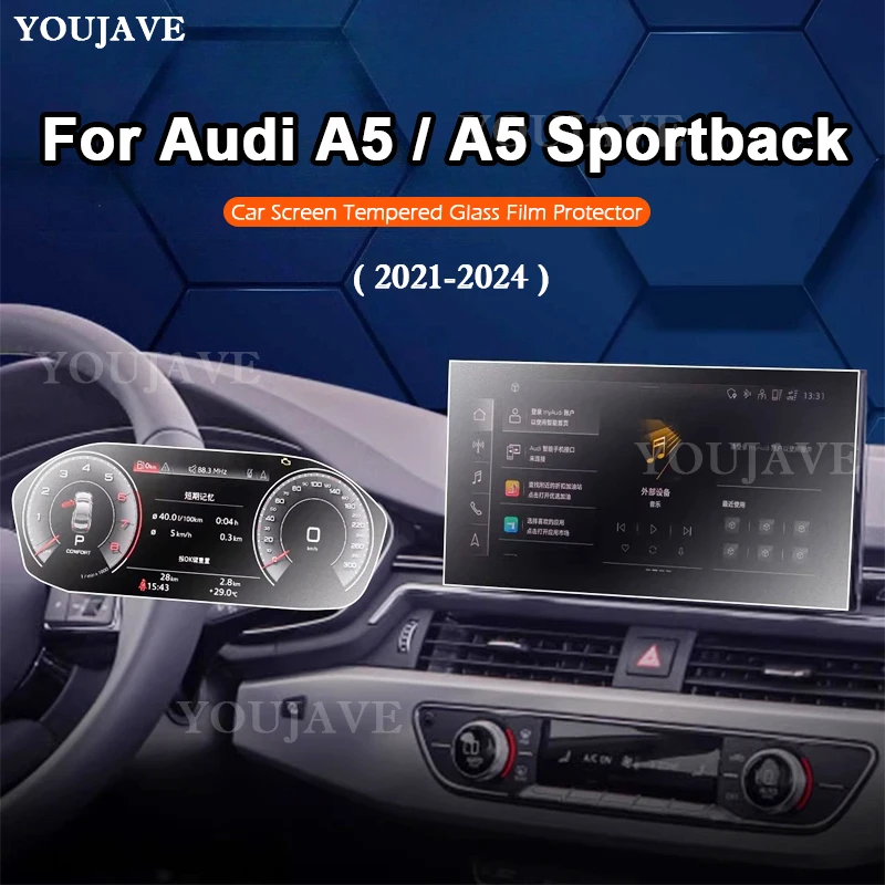 

Защитная пленка из закаленного стекла для экрана GPS-навигации автомобиля Audi A5 Sportback F5 2021-2024, аксессуары для интерьера авто