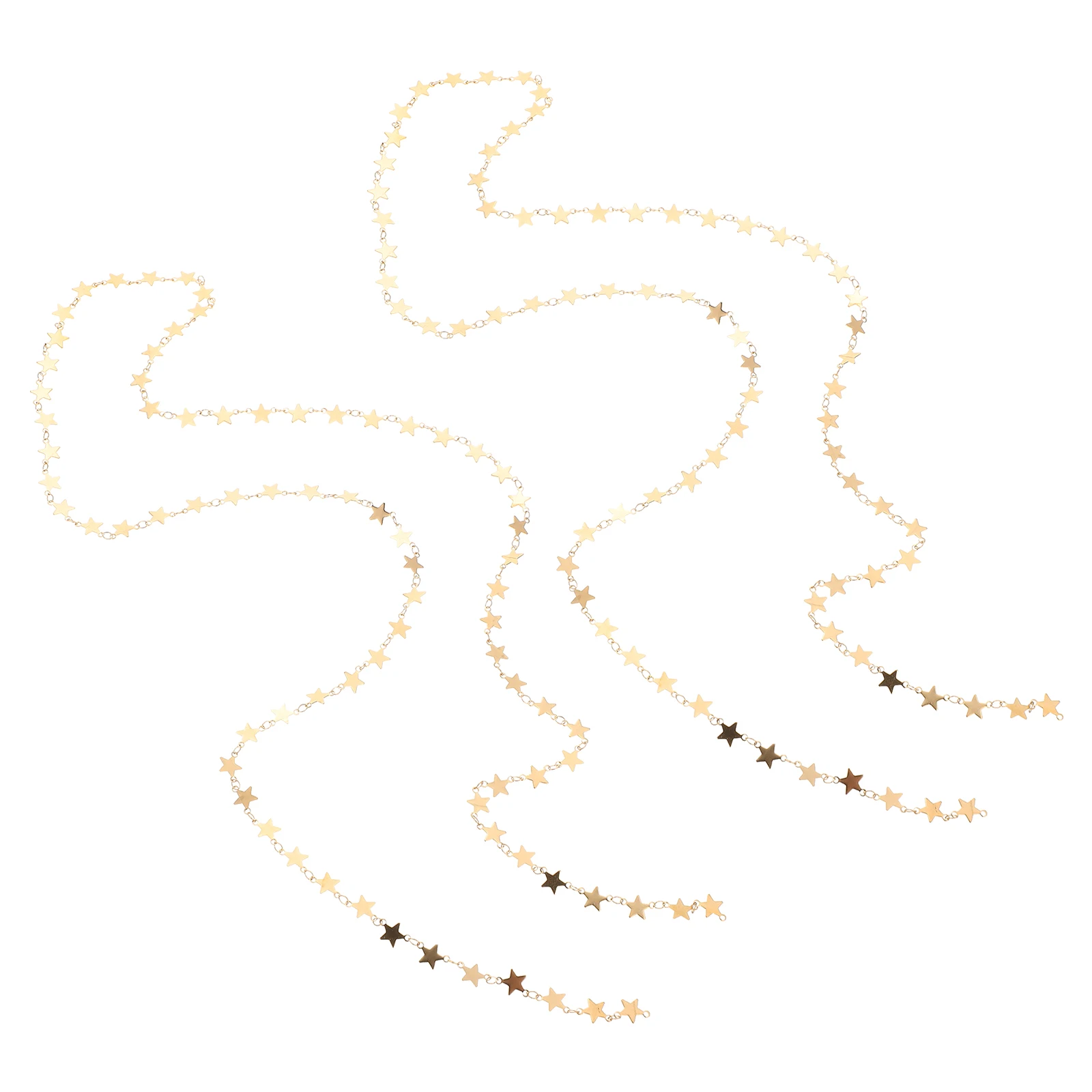 

2 Pcs Silver Star Chain DIY Jewelry Necklace Bracelet Pendant Accessory Sturdy Safe Stainless Steel Smooth Surface Easy Install