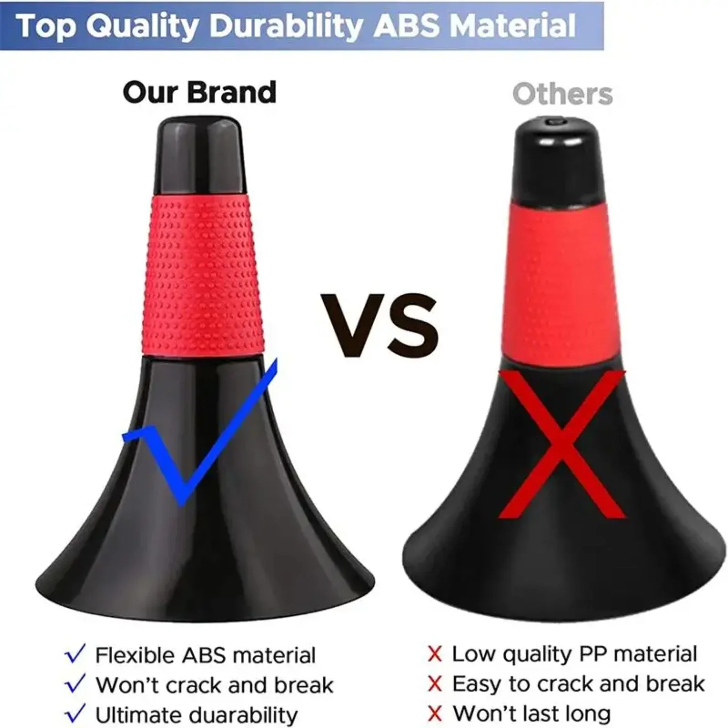 5Pcs Agility Training Cones 23cm Soccer Football Basketball Speed Grab Drills Marker Cone Durable Flexible ABS  Rip Cone