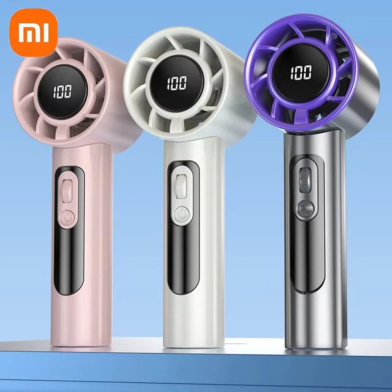 مروحة توربو صغيرة محمولة من Xiaomi F08 مع شاشة LED وتعديل سرعة الرياح 100 مروحة شحن USB عالية السرعة تدوم طويلاً