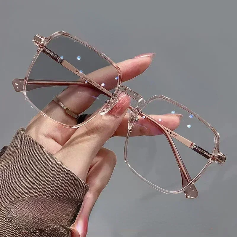 Photochromic Anti Radiation Glasses Metal Eyeglass for Woman Men