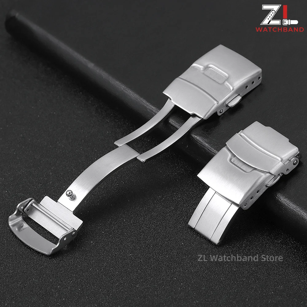 Stainless Steel Watch Buckle 18mm 20mm 22mm 24mm Silver Folding Metal Clasp for Leather Metal Silicone Strap Watch Accessories - view 3