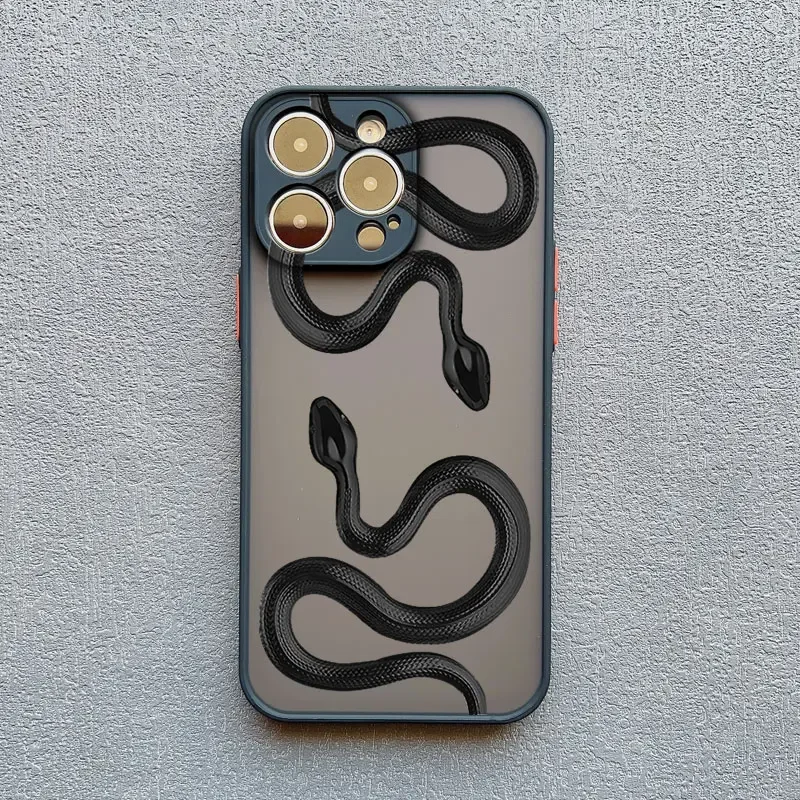 Green Snake Luxurious Black Gold Snake Phone Case for IPhone 16 Plus 15 14 13 12 11 Pro Max Mini Anti Fashion Drop Phone Case image 5