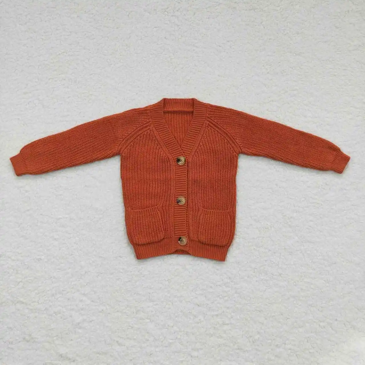 8.06  GT0242 Kids Fashion Clothes Girl Cardigan Children High Quality Thick Sweater Coat With Pockets