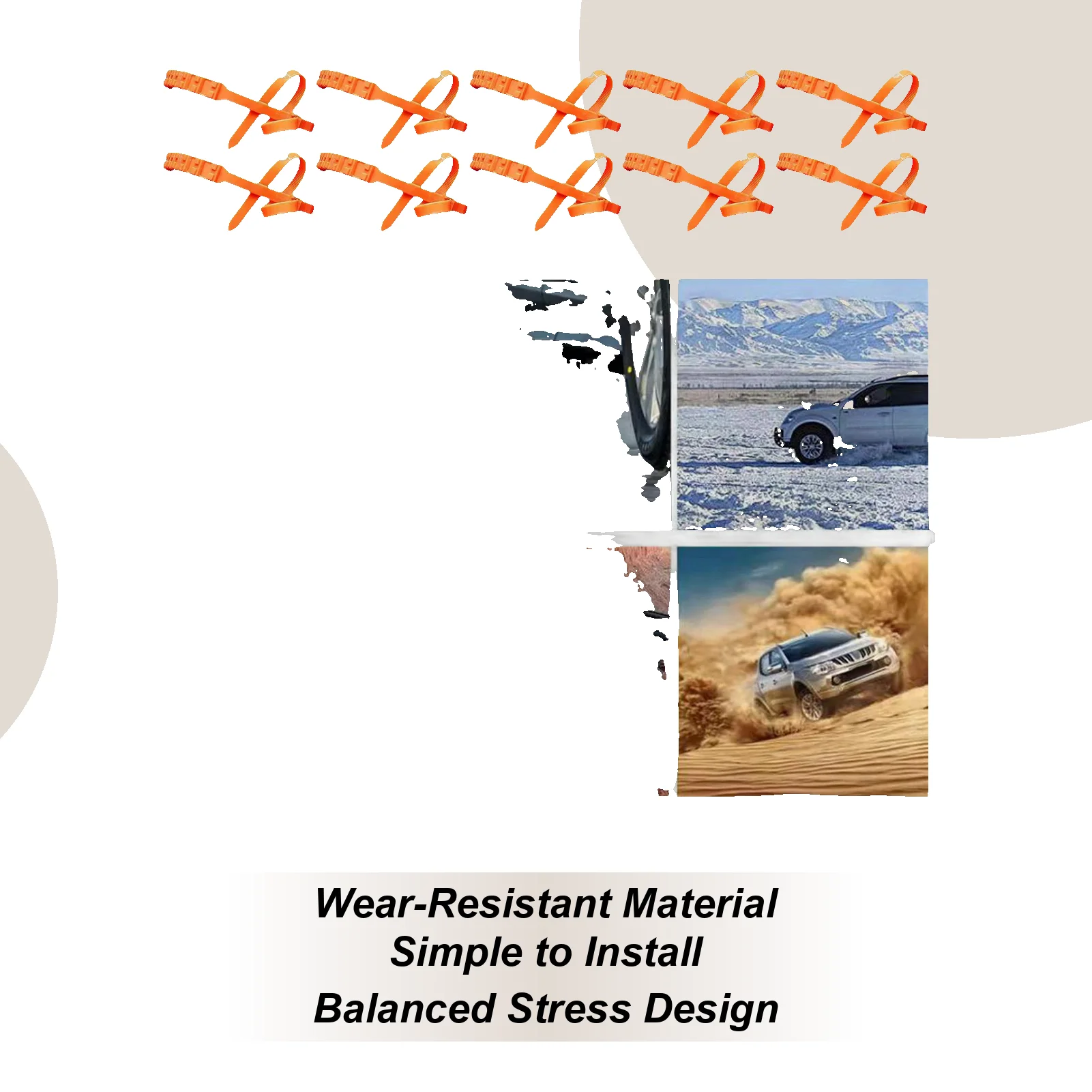 

Snow Chains For SUV 10 Pieces Automotive Tire Zip Ties For Snow Anti-Skid Auto Wheel Chains For Sedan SUV Truck Outdoor Winter