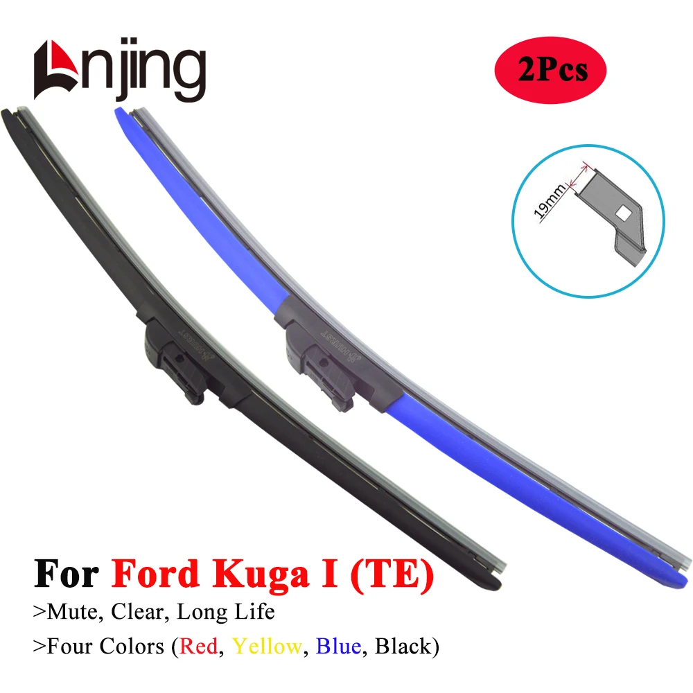 LNJING Colorful Windshield Wiper Blades For Ford Kuga I TE SUV 2008 2009 2010 2011 2012 2013 2014 Car Exterior Replacement Parts