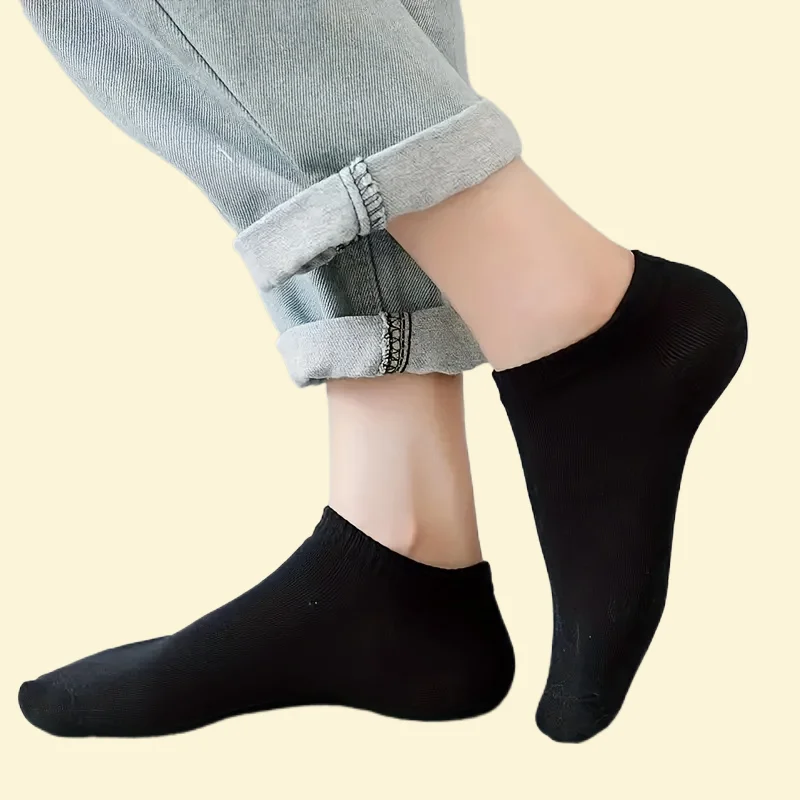 10/20/40 Pairs High Quality Fashion Solid Socks Bulk Grey Men Women Boat Socks Casual Soft Lightweight Low Cut Ankle Short Socks