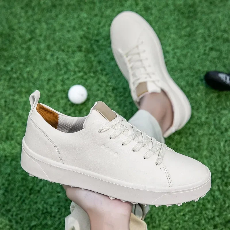 Professional Golf Shoes for Men Outdoor Leather Sneakers Male and Female Golfers Black White Brown Fashion Soft Walking Footwear