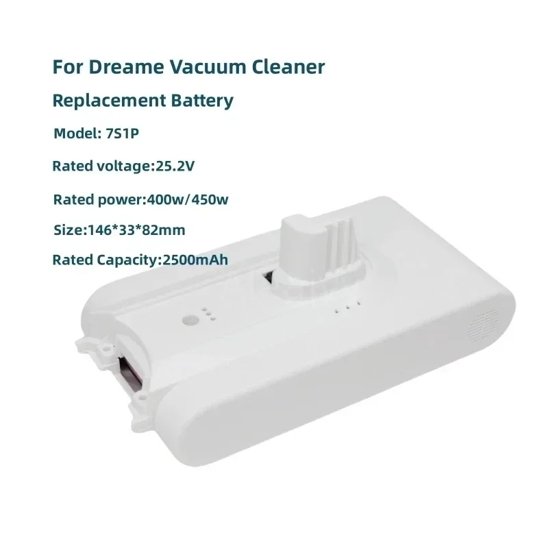 Batterie au lithium pour aspirateur sans fil Dreame, pièces de rechange, déterminer, V8, V9, V10, V9P, Poly, VVN3, VVN4, 25.2V, 5000mAh