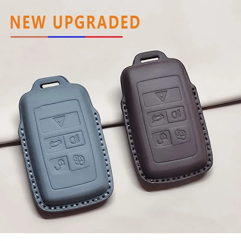 Car Remote Key Case Cover for Evoque Velar Sport Discovery Freelander 2 for JAGUAR XF XJ XE F-PACE F-TYPE Leather Keychain Fob - view 5