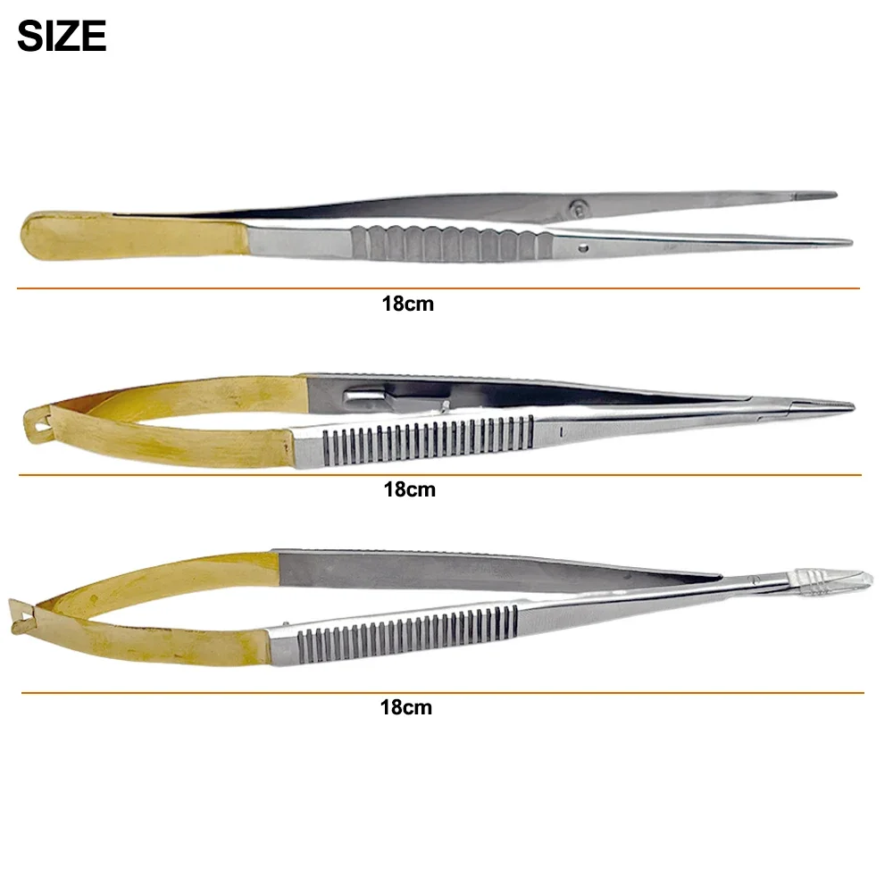 Professional 18cm Dental Surgical Forceps Needle Holder Castroviejo Tweezers for Precision Implant Work