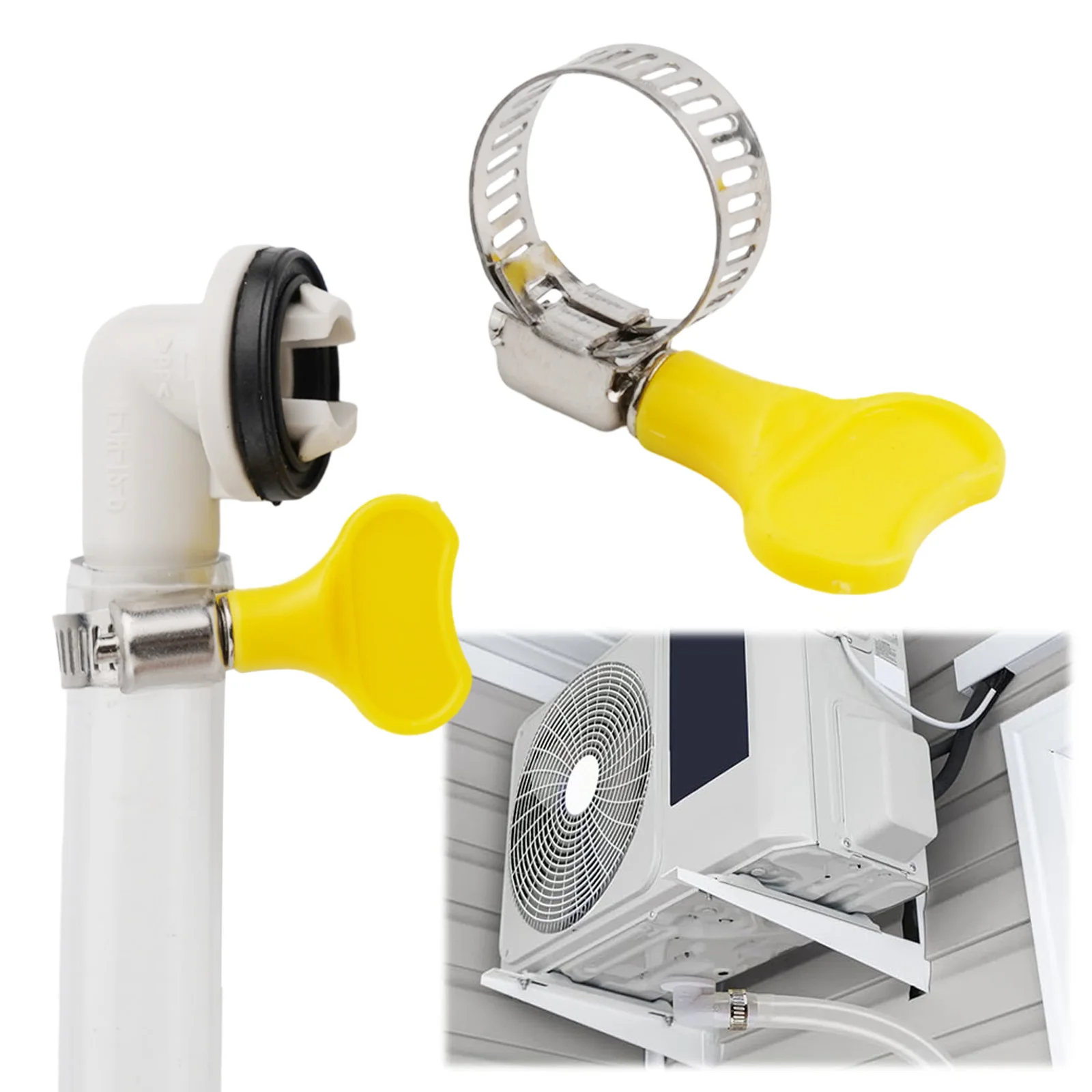 3FT 6FT Air Conditioner Drain Hose Made of ABS with 15mm Diameter Connector and 2 Clamps for Split and Casement Air Conditioning