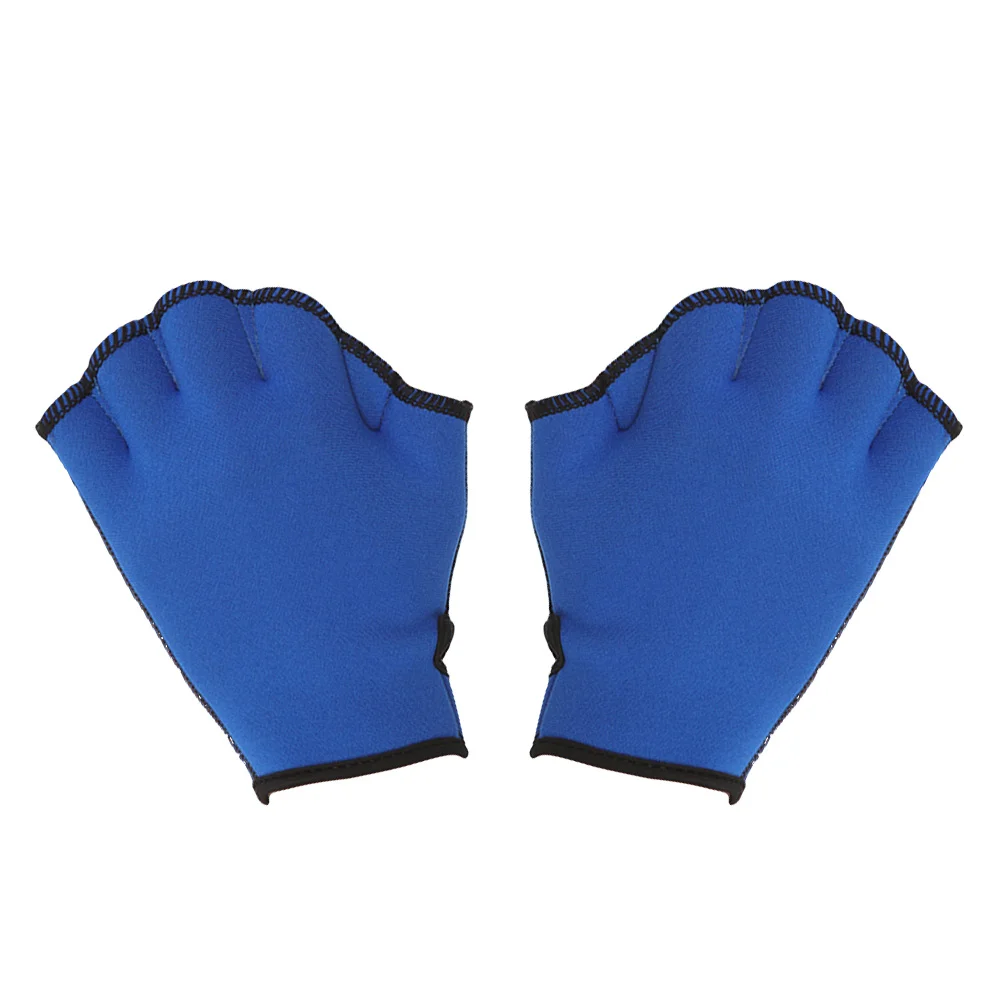 1 زوج Webbed قفازات السباحة مجداف التدريب حجم S الأزرق السباحة الغوص المائية المقاومة قفازات Webbed مجداف قفاز #1