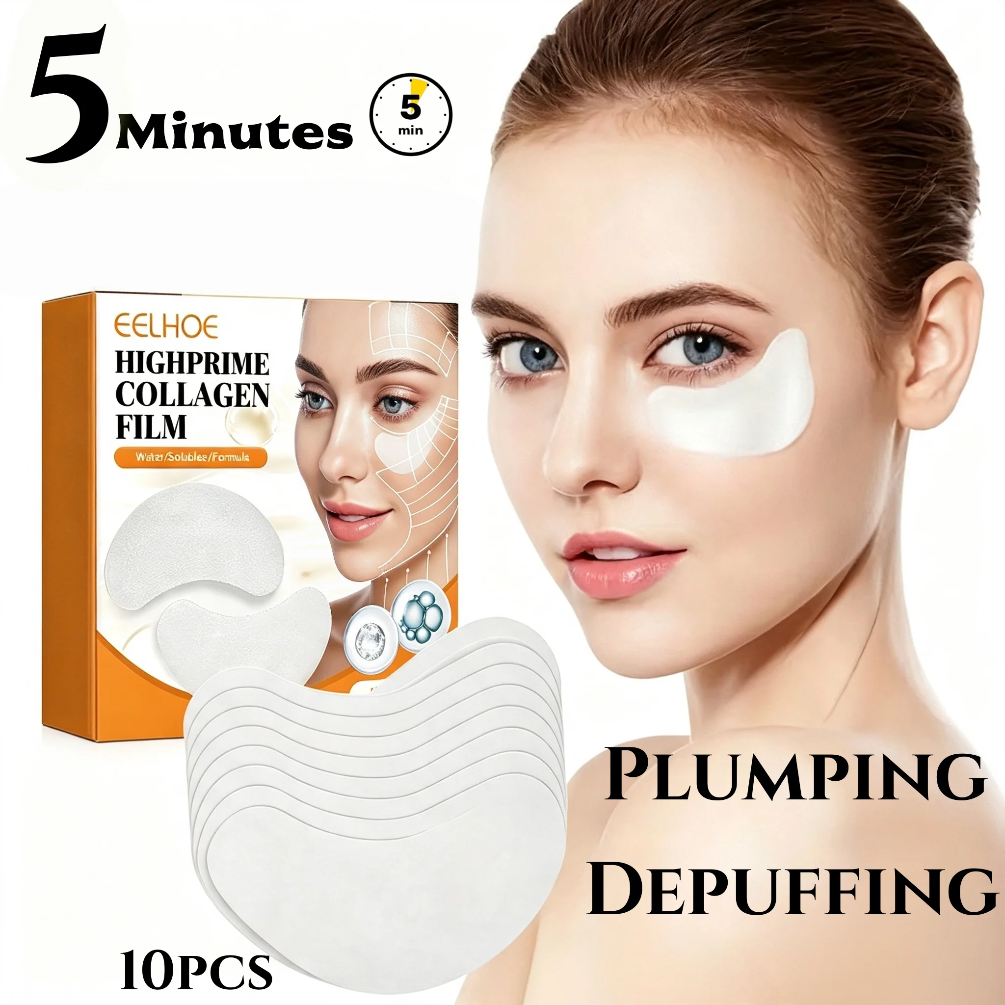 10X Collagen Moisturizing Eye Mask,Instant Plumping & Smoothing,Instant Brightening&Immediate Hydration Boost,Fine Lines Reduction,Depuffing & Morning Refresh,Dark Circles Improvement&Gentle & Safe Formula,Rich Yet Lightweight