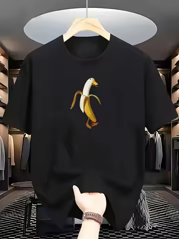 Funny Banana Duck Clothing T-Shirt - Unisex Adult Loose Soft Breathable Cotton Blended T-Shirt,