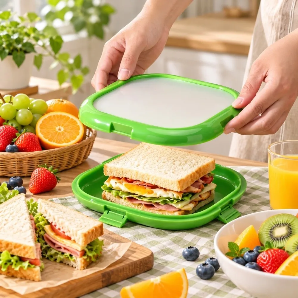 Round/Square Silicone Fresh Keeping Box Sealed Reusable Food Storage Container Snap Lock Refrigerator Food Keeper Picnic