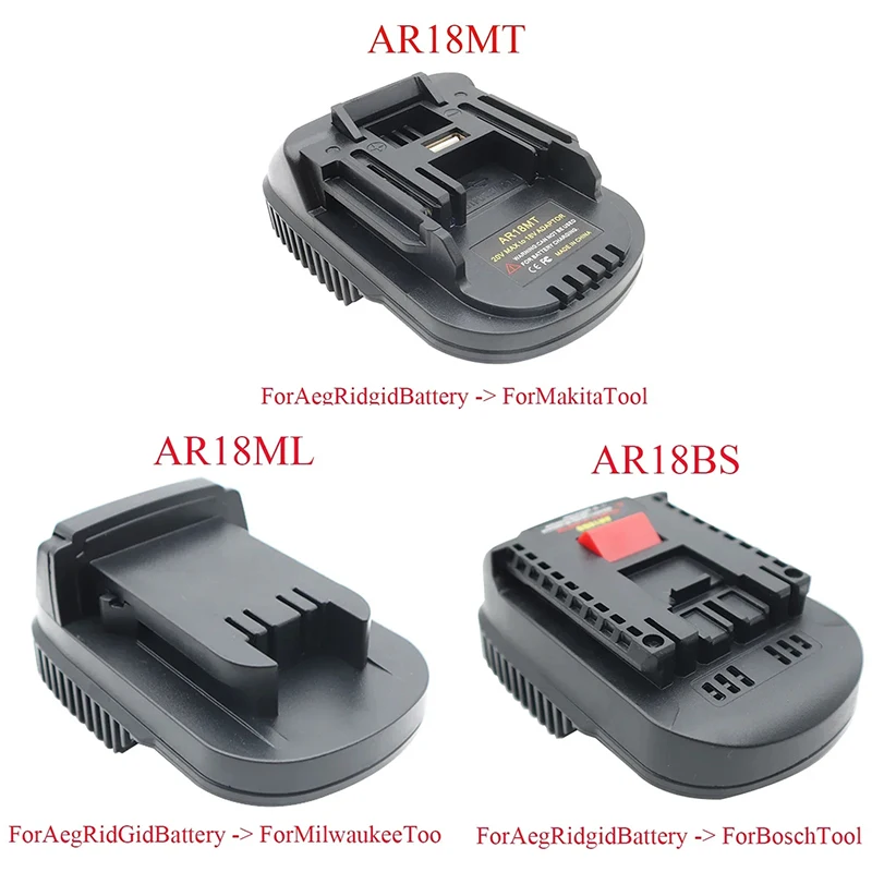 AR18MT AR18BS AR18ML Adapter Converter  For Aeg For RidGid 18V Lithium Battery For Makita For Bosch For Milwaukee Lithium Tool