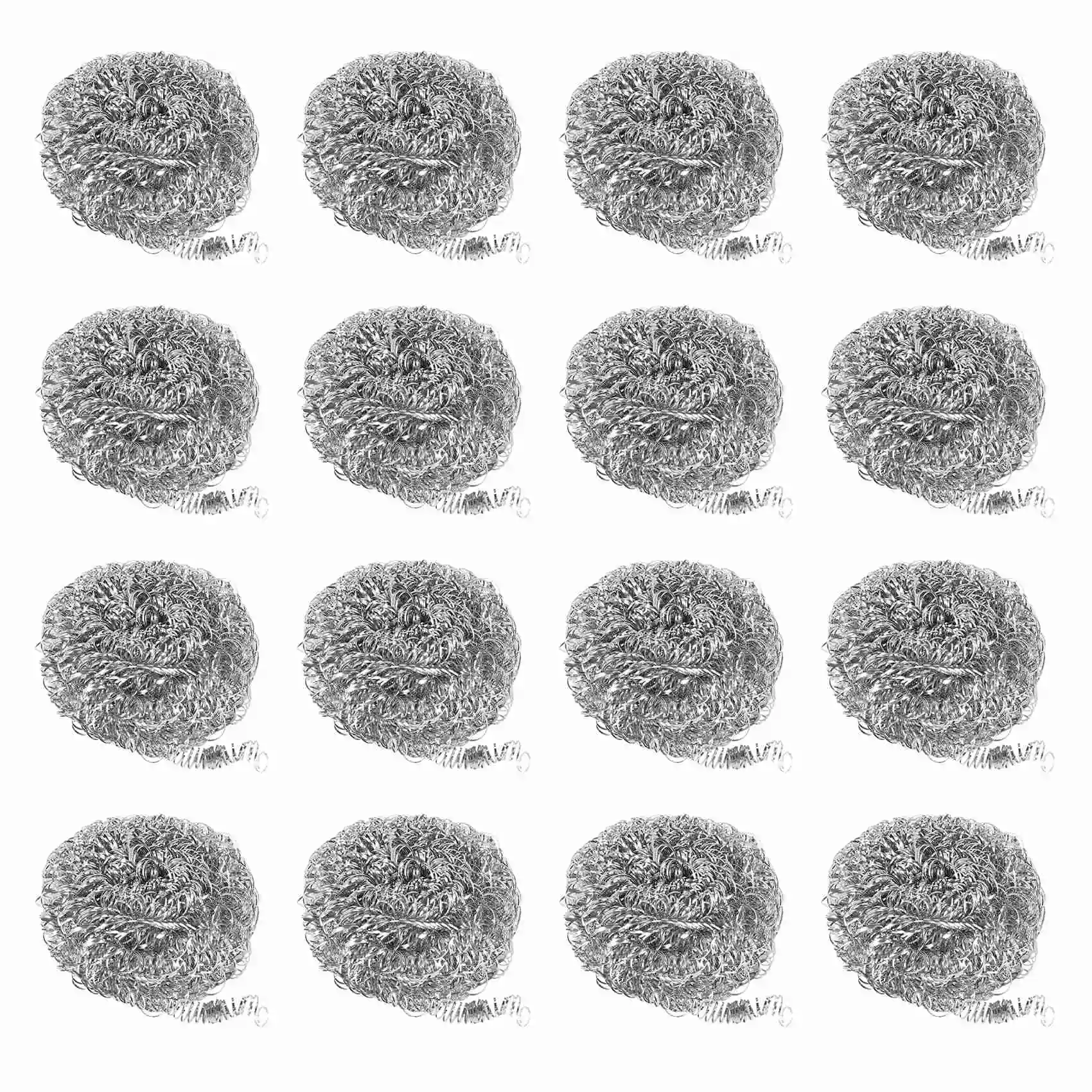 

16 PCS Stainless Steel Sponges Scrubbers, Utensil Scrubber Scouring Pads Ball for Removing Rust Dirty Cookware Cleaner