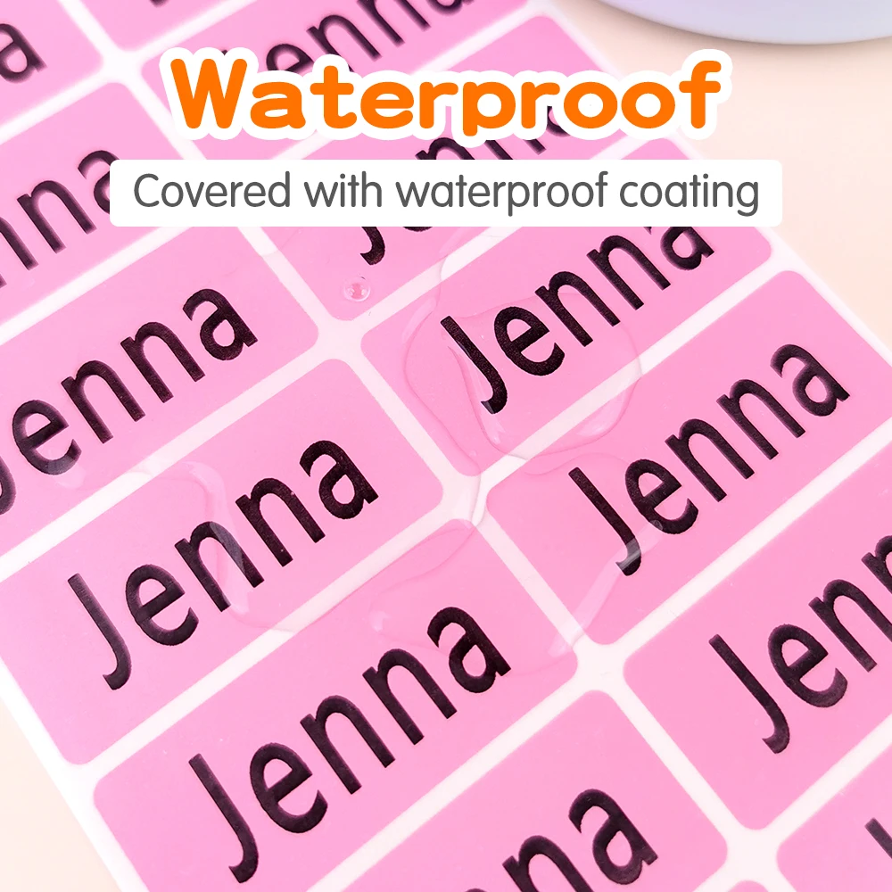 3Size Pink Sticker Custom Personal Name Stickers Personalized Waterproof Tag Label For Scrapbook School Stationery Water Bottle