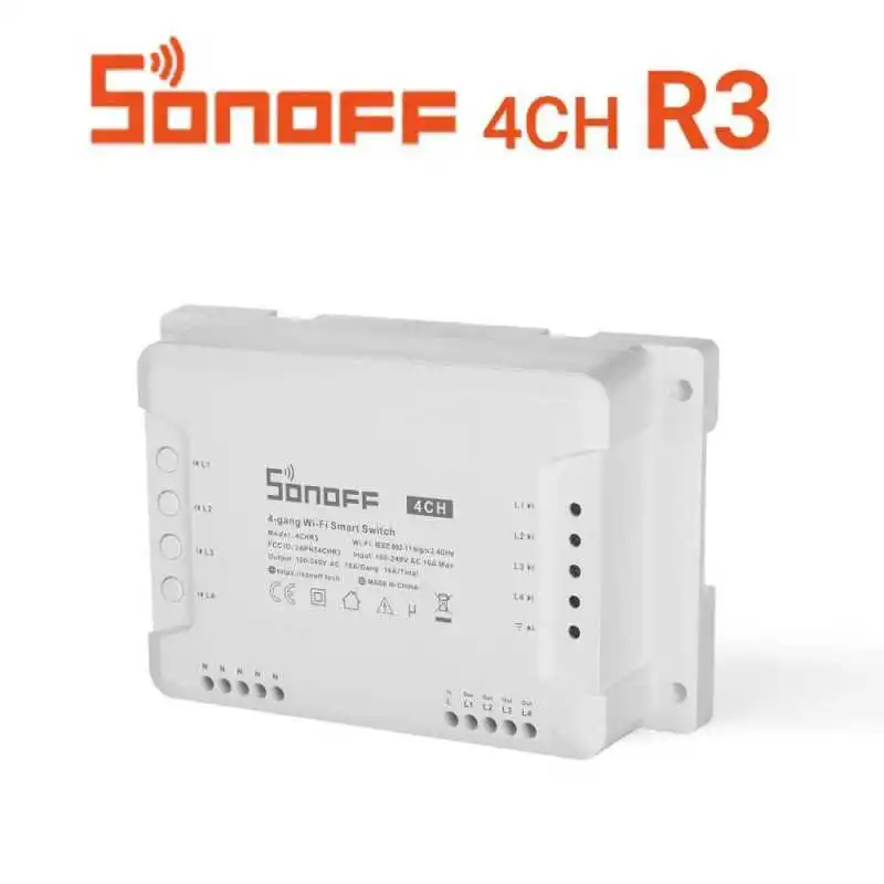 WiFi Switch SONOFF Switch 4CH R3 4 Gang 4CH PRO R3 Wireless Smart CountdownTiming Remote Control Home Automation Via Ewelink APP