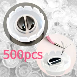 500Pcs Wholesale Disposable Eyelash Glue Fan Cup Rings Holder Container Tattoo Pigment Eyelash Extension Tools Lash Supplies