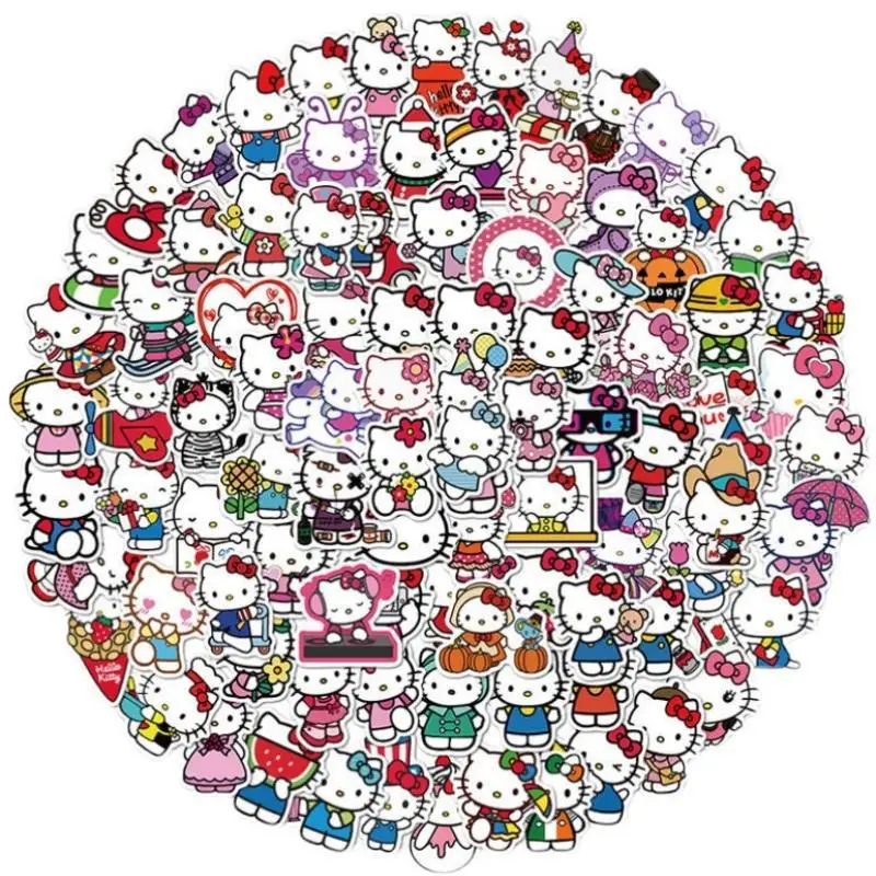 100pcs Cute Hand Account Stickers Cartoon Mobile Phone Suitcase Water Cup Hand Account Stickers Waterproof Gifts for Friends