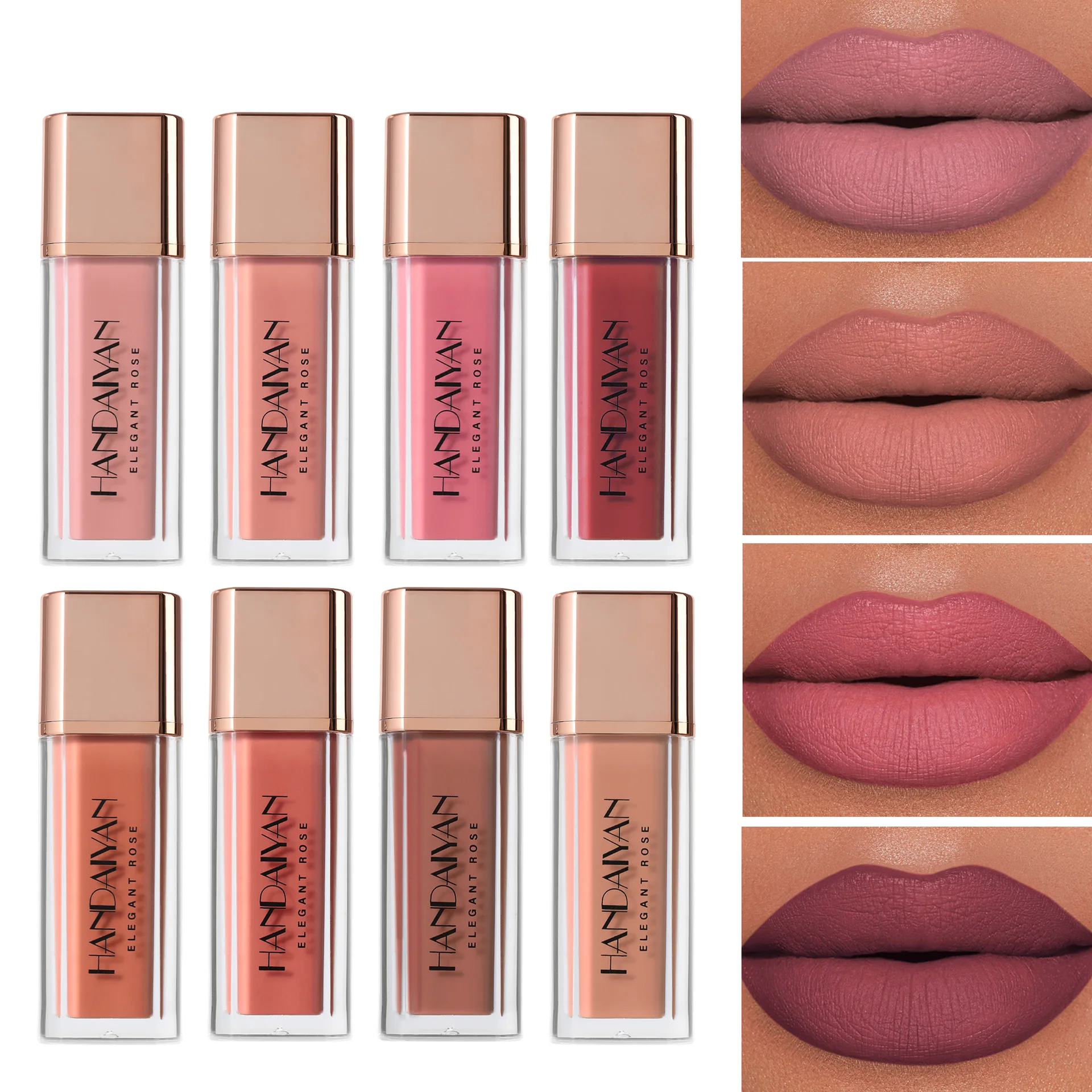 handaiyan 8 colors waterproof non-stick cups do not lose color matte mud lips fast drying lipstick matte lip glaze