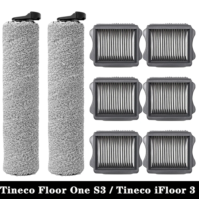 For Tineco Floor One S3 / Tineco iFloor 3 Cordless Wet Dry Vacuum Cleaner Parts Roller Brush Hepa Filter Replacement Accessories