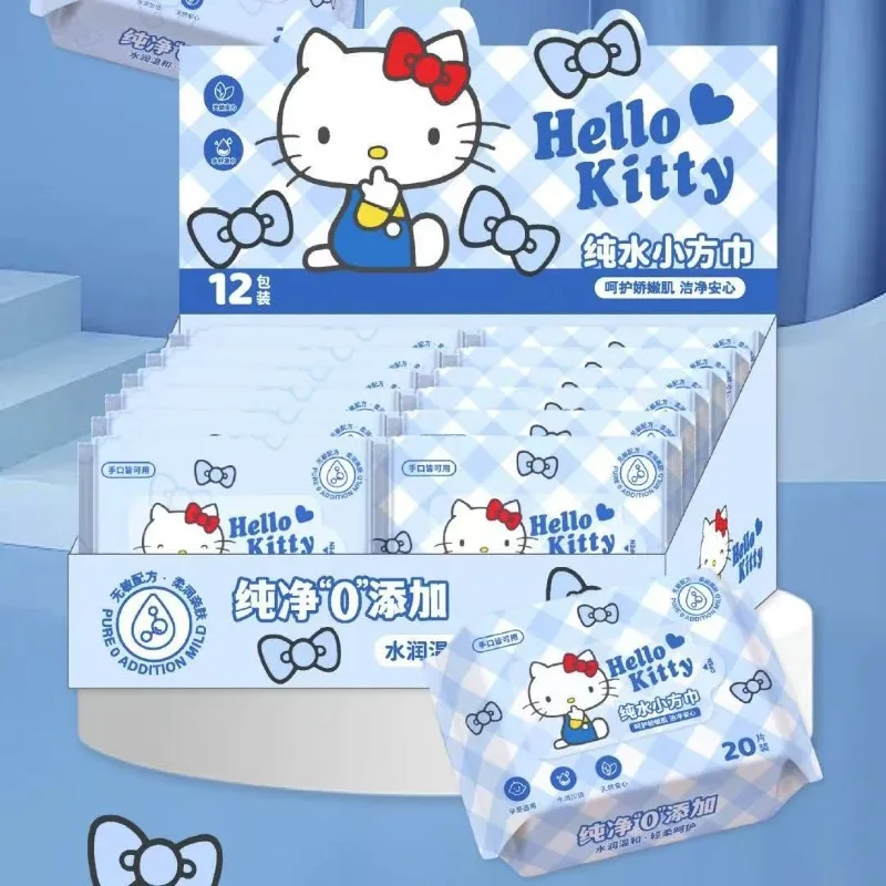 

Sanrio HelloKitty Disposable Mini Wet Wipes Kuromi My Melody Portable Travel Facial Towel Extraction Hand Mouth Cleaning Tissues