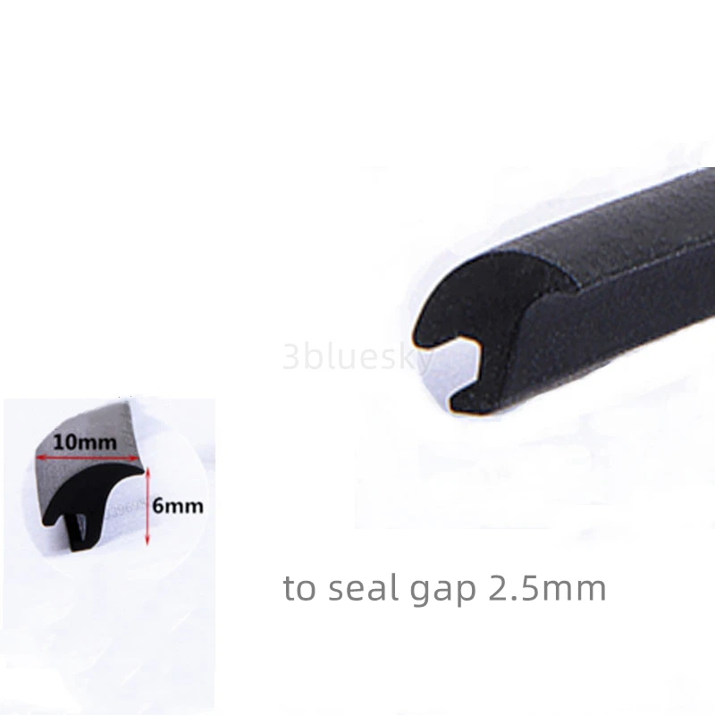 Gap Cover EPDM Rubber T Strip Glass Metal Wood Edge Encloser Shield Car Cable Solar Photovoltaic Panels Seals Strip 10x6mm Black