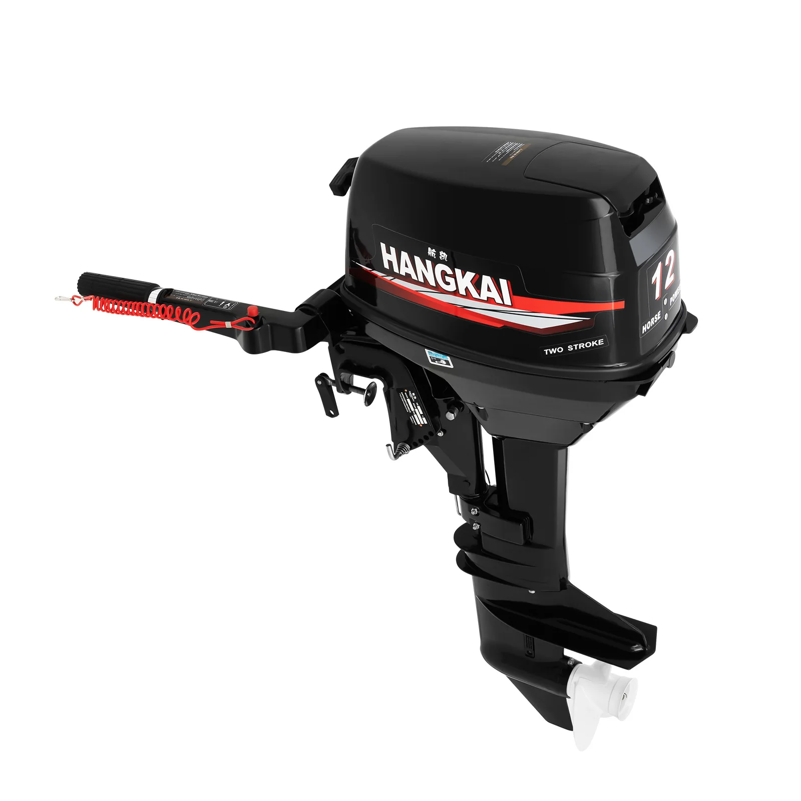 Hangkai 2 Stroke 12 hp Outboard Motor 169CC 2 Stroke Outboard Motor With Water Cooling System Fishing Boat Engine W/ Fuel Tank