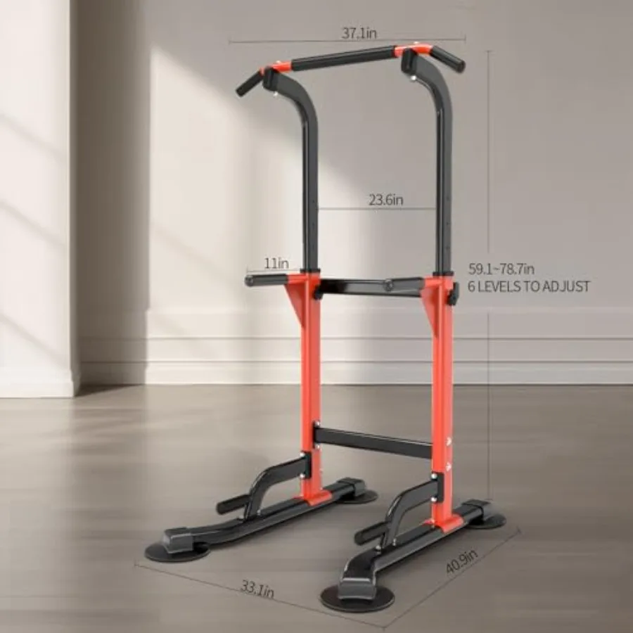 Power Tower Pull Up Dip Bar for Home Gym Multi-Functional Adjustable Strength Training Fitness Workout Station Chin-Ups
