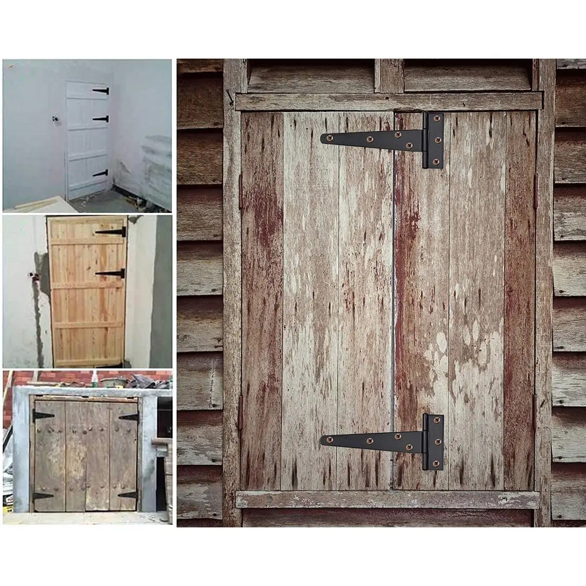 

6-упаковое тройное шарнир для тяжелых условий эксплуатации, Т-образный шарнир 150 мм, 6-дюймовый Тройник с металлическим ремешком и винтами для дверей навеса, садовые ворота-AA26