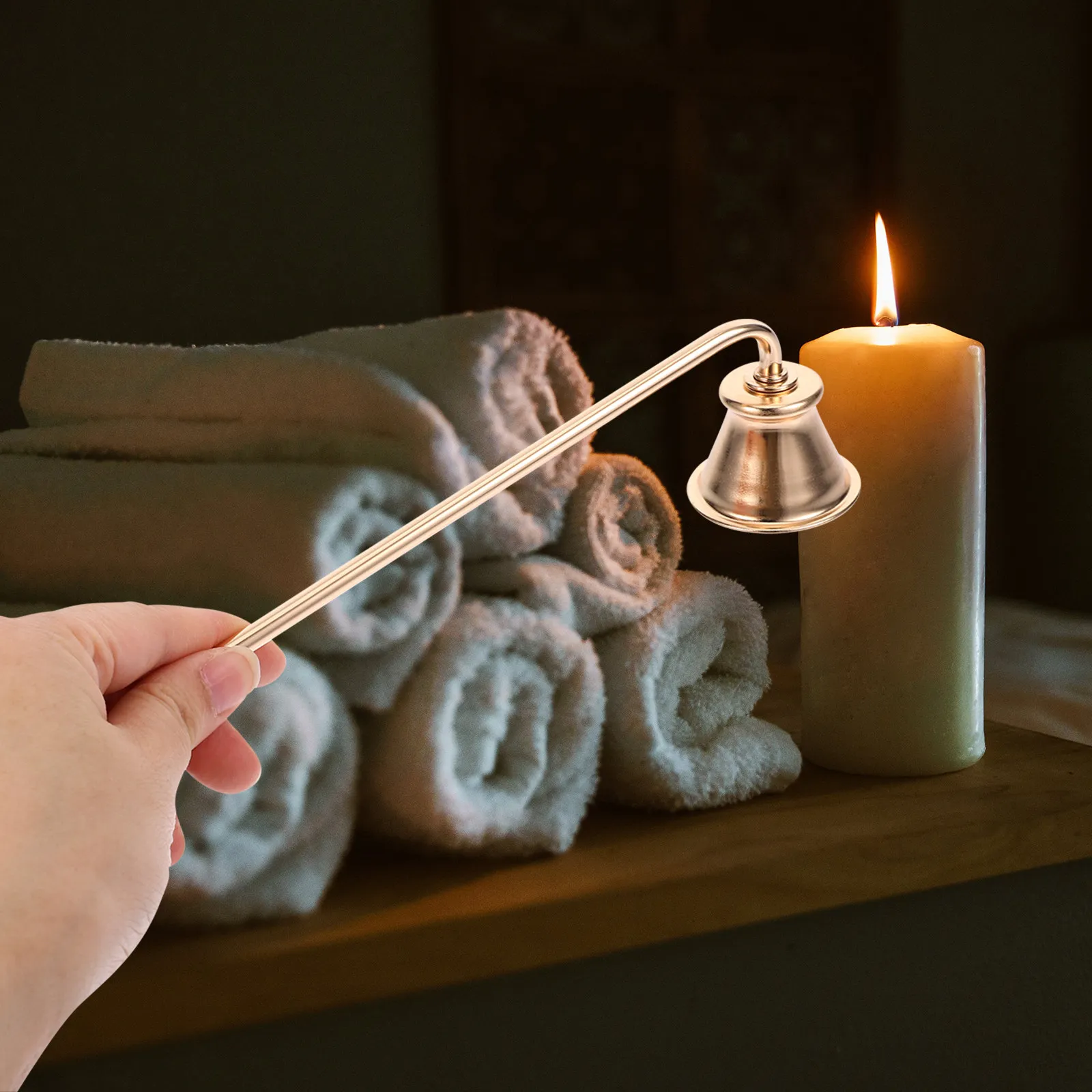 Snuffer Iron Long Handle Lightweight Extinguisher Cap for Tealights Pillars Votives Safe Wick Protection