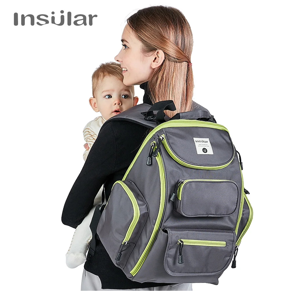 

INSULAR Brand 2 colors Mother Maternity Nappy Stroller Bag Waterproof Baby Diaprer Backpack Baby Organizer Bag Fashion Mum Bags