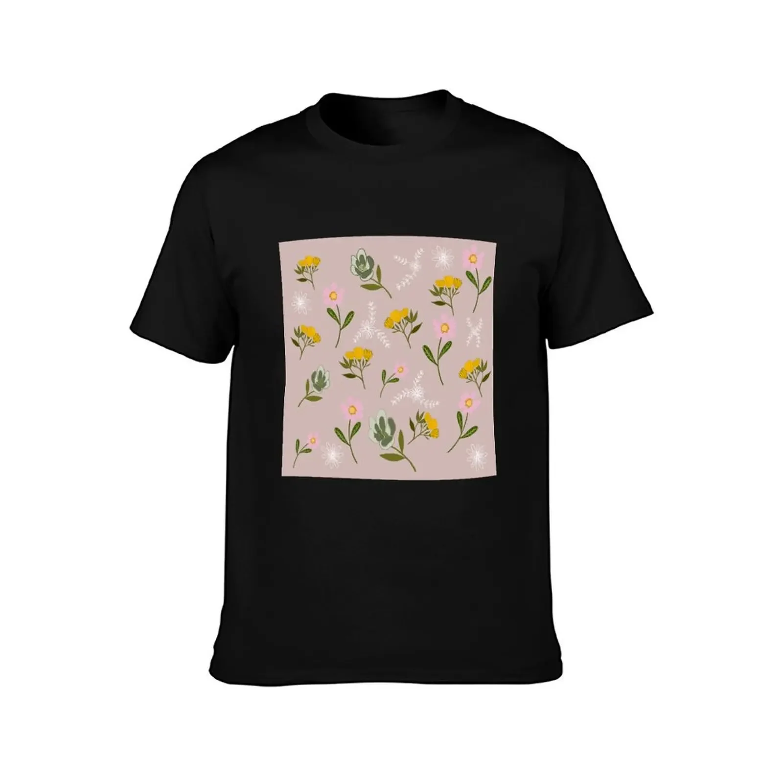 flowers yellow and pink coloer in summer T-Shirt custom t shirt anime tshirt custom shirt boys whites mens shirts graphic tee