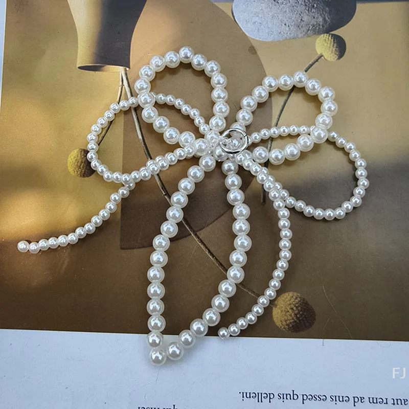 All-match Pearl Bowknot Tassel Shoe Clips, Girl’s Sneakers Embellishments For Casual Shoe Styles