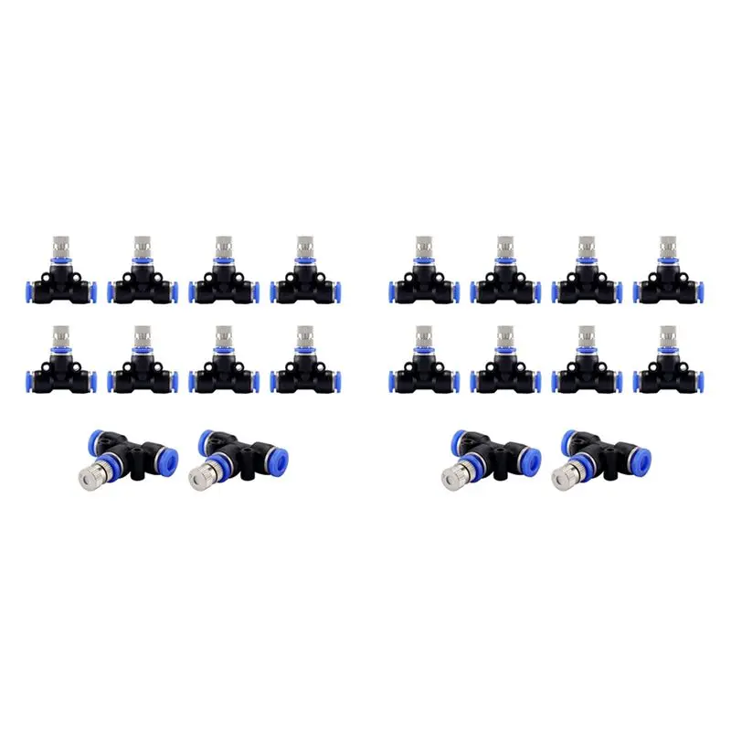 Misting Nozzle Kit 1/4-Inch With Nozzle Spray Cooling Device Connectors For Outdoor Water Mister Cooling System 20Pcs-B61B