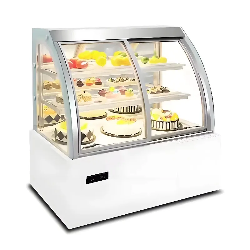 Best Selling Cake Curved Display Cabinet Cake and Donut Glass Display showcase Cabinet Multi-layer Cake Display Cabinet shi