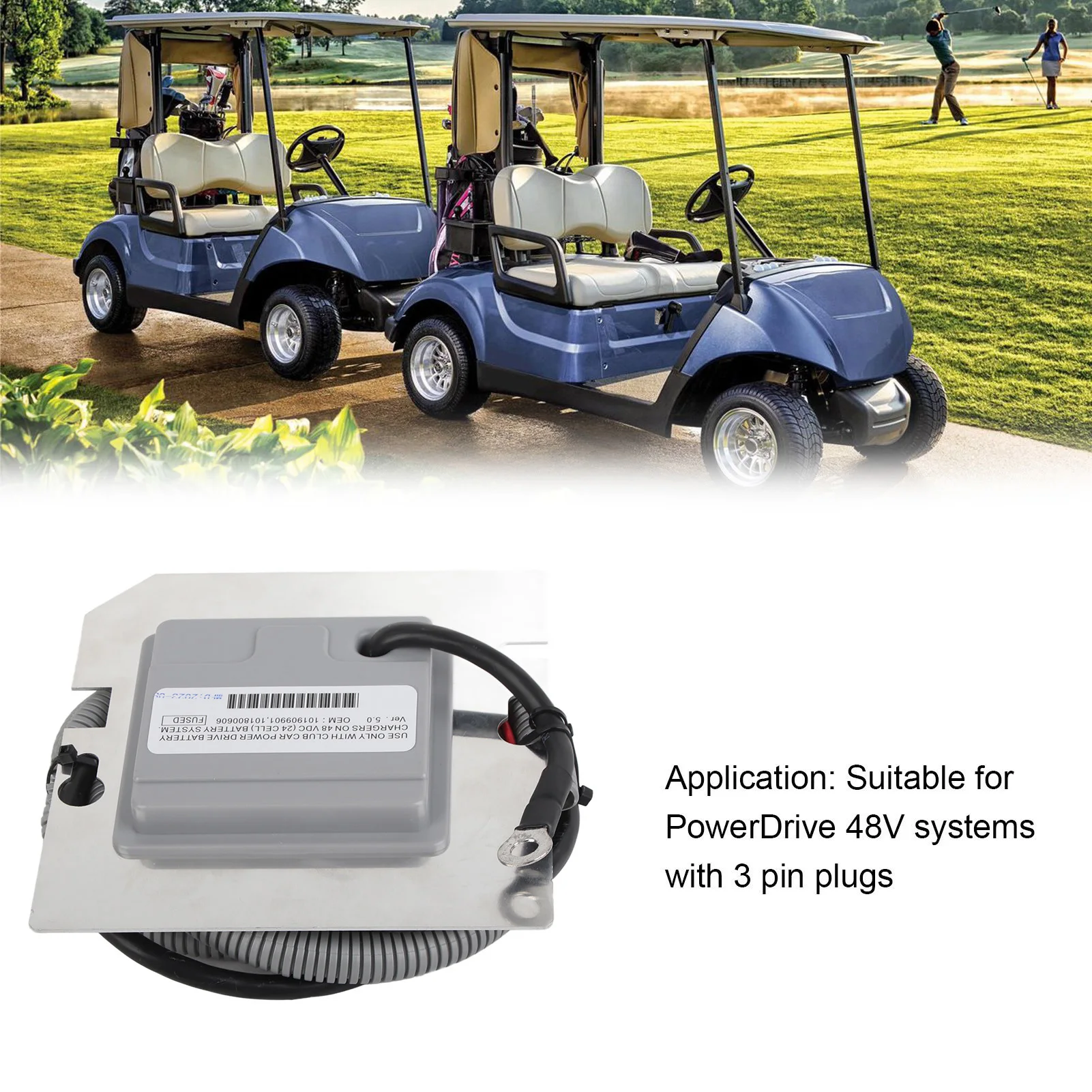 On Board Computer 48V Golf Cart OBC for PowerDrive System Replacement for Club Car DS Models 1998‑2004