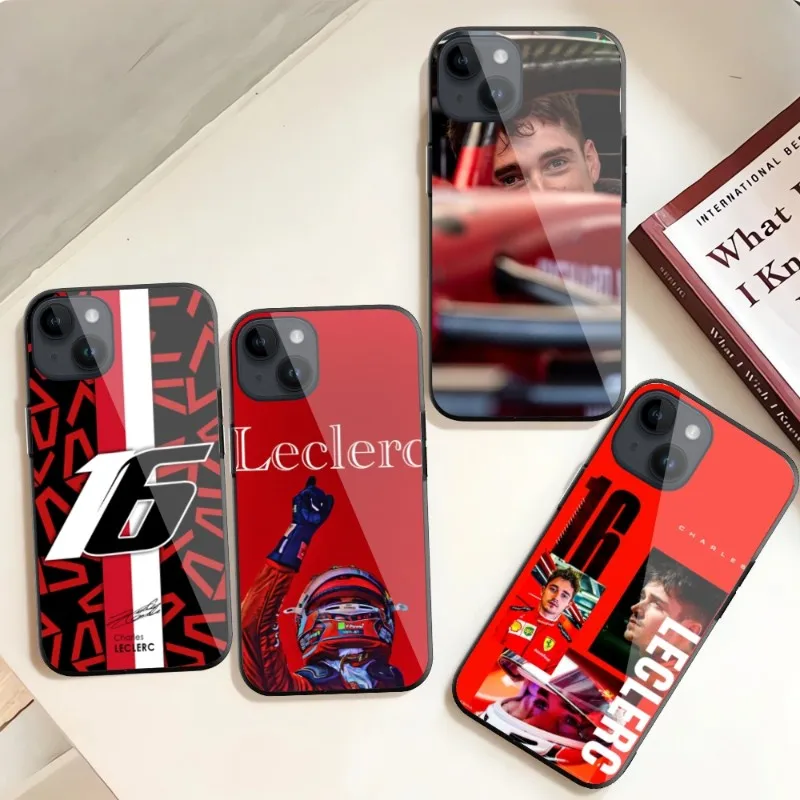 Charles Leclerc Phone Case For iPhone 14 13 12 11 Pro Max Plus Mini Black PC TPU Glass Phone Cover