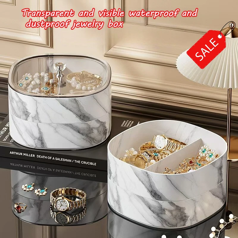 

Бытовые 3-этажные ценные серьги, ожерелья, коробка для хранения ювелирных изделий, мраморная прозрачная коробка для демонстрации ювелирных изделий