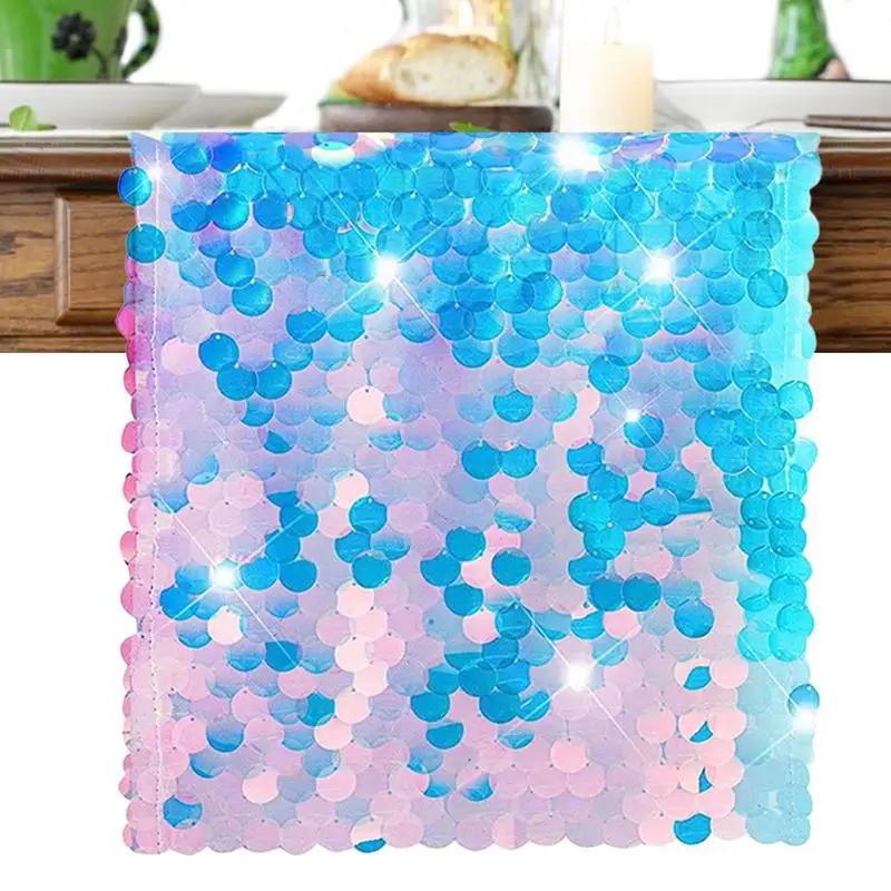 

Mermaid Table Runner Sequin Table Runner Mermaid Scales Party Decoration Accessories Table Runner For Birthday Family Or Friends